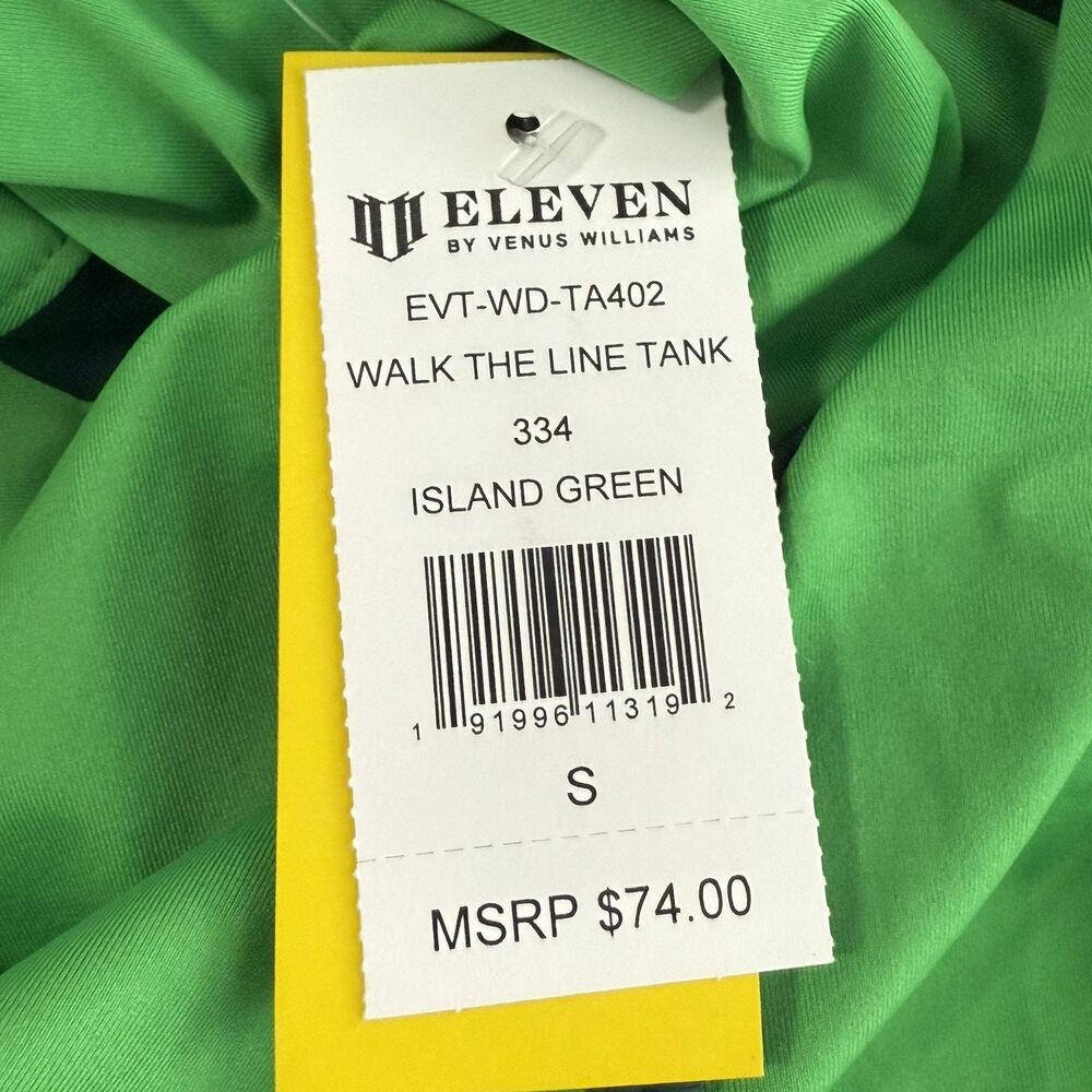 EleVen by Venus Williams Top Women’s Island Green Walk the Line Tank Small - Picture 6 of 10